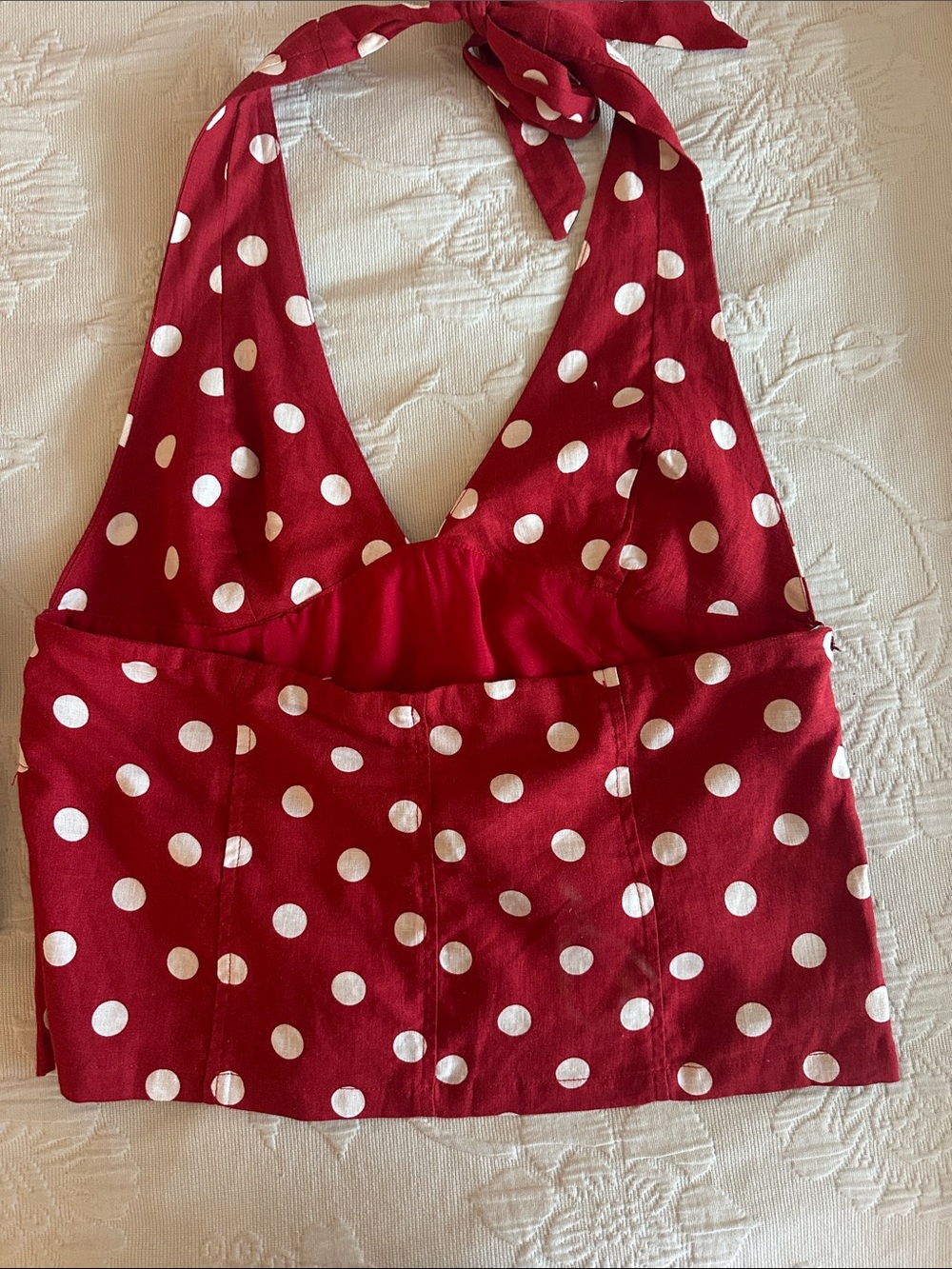 Olivaceous Red Polka Dot Halter Top NWT - Picture 4 of 6